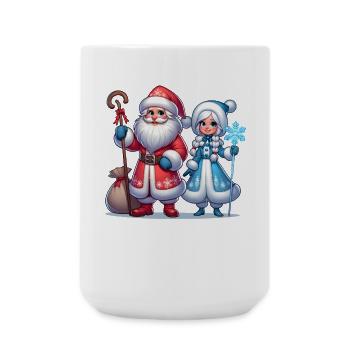 Ded Moroz Snegourotchka, Père Noël russe - Grande tasse 440 ml - blanc - Devant