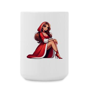 Ded Moroz Snegurotschka russischer Weihnachtsmann - Große Tasse 440 ml - Weiß - Vorne
