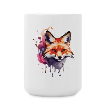 Aquarell Fuchs - Große Tasse 440 ml - Weiß - Vorne