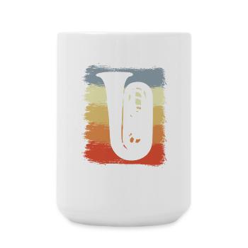 Vintage Tuba Sketch - Large Mug 440 ml - white - Front