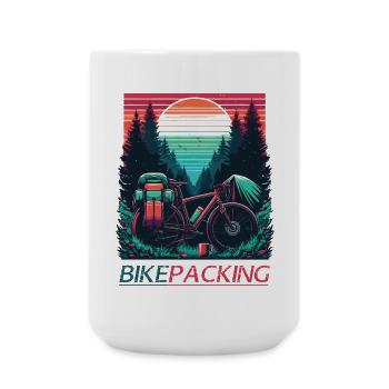 Sunset Bikepacking Forest - Große Tasse 440 ml - Weiß - Vorne