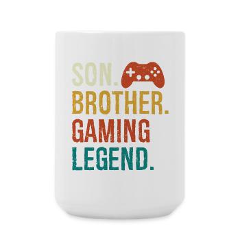 fils frère légende du jeu fils frère jeu vidéo - Grande tasse 440 ml - blanc - Devant