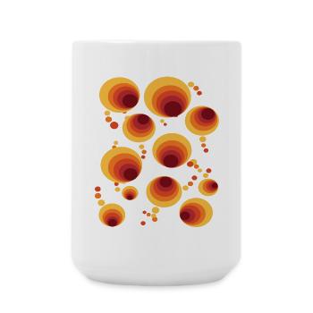 Vintage 50s 60s 70s Retro Circle Pattern Nostalgia - Large Mug 440 ml - white - Front