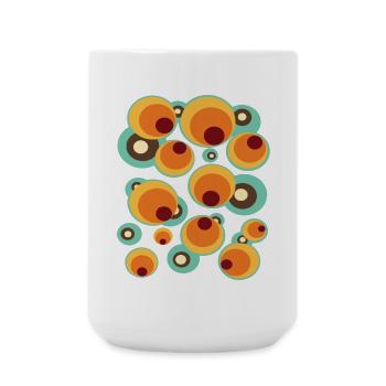 Vintage Mid Century Punktkreis Muster - Große Tasse 440 ml - Weiß - Vorne