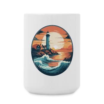 Coastal Lighthouse - Large Mug 440 ml - white - Front