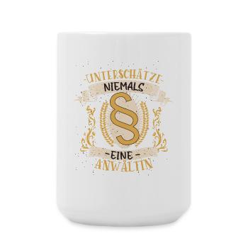 Anwältin Beruf Design lustiges Vintage Geschenk - Große Tasse 440 ml - Weiß - Vorne