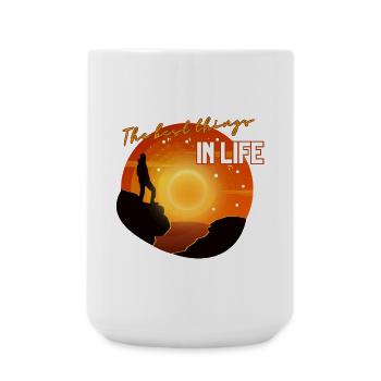 Die besten Dinge im Leben – Sonnenuntergang - Große Tasse 440 ml - Weiß - Vorne