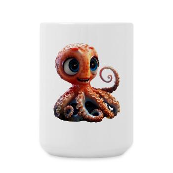 Octopus Small Octopus Cuttlefish Cute Octopus - Large Mug 440 ml - white - Front
