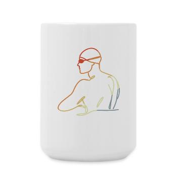 Professional Swimmer Drawing - Large Mug 440 ml - white - Front