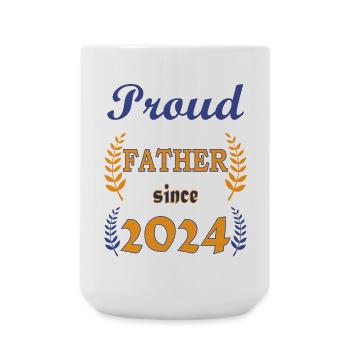 PROUD FATHER SINCE 2024 - Große Tasse 440 ml - Weiß - Vorne