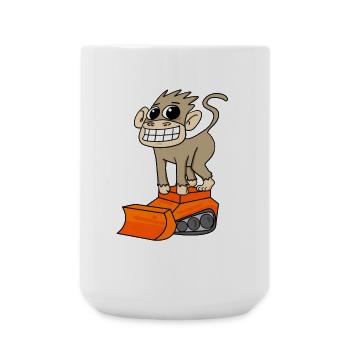 Monkey Excavator Excavator Driver Motif - Large Mug 440 ml - white - Front