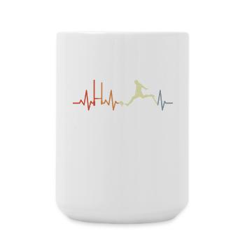 Rugbyspieler Herzlinie EKG - Große Tasse 440 ml - Weiß - Vorne