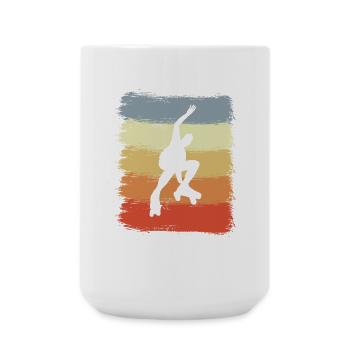 Vintage Rollschuhläufer - Große Tasse 440 ml - Weiß - Vorne