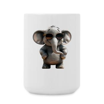 Elephant Africa Safari Wilderness Love Cute Elephant - Large Mug 440 ml - white - Front