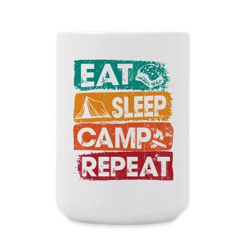 Manger Dormir Camp Répéter à l’extérieur - Grande tasse 440 ml - blanc - Devant