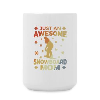 Snowboard Mutter - Große Tasse 440 ml - Weiß - Vorne