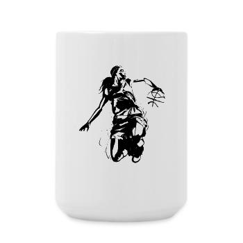 Graphique de joueur de basket-ball - Grande tasse 440 ml - blanc - Devant