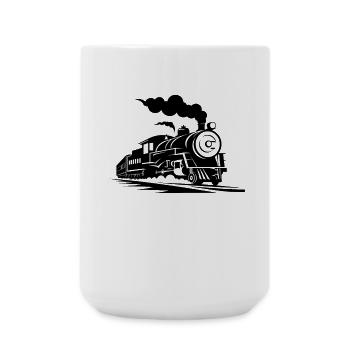 Croquis de train à vapeur - Grande tasse 440 ml - blanc - Devant