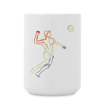 Beach Volley-ball Vintage Line Art - Grande tasse 440 ml - blanc - Devant