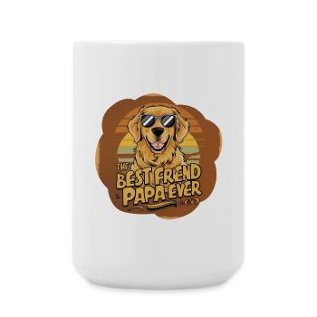 Hund mit Sonnenbrille und Text für besten Freund - Große Tasse 440 ml - Weiß - Vorne