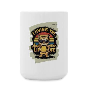 Koala with sunglasses and lifestyle text - Large Mug 440 ml - white - Front