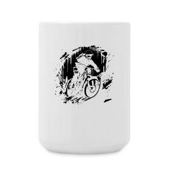 Cyclist Sketch - Large Mug 440 ml - white - Front