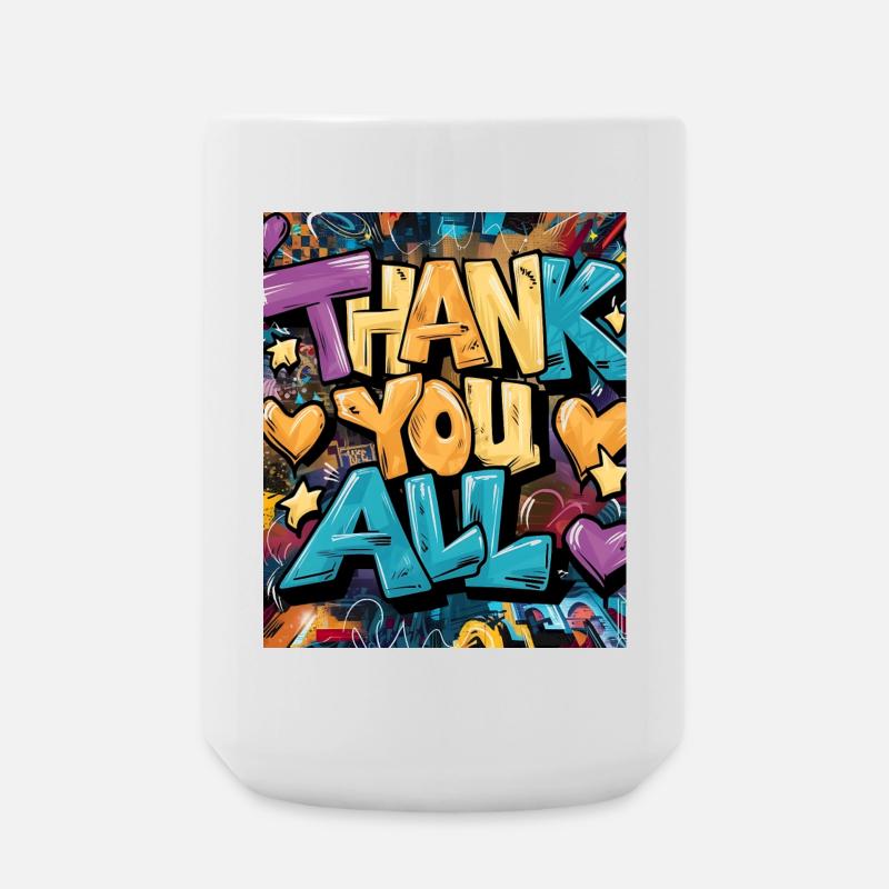 Graffiti-Stil Dankeschön-Druck - Große Tasse 440 ml - Weiß