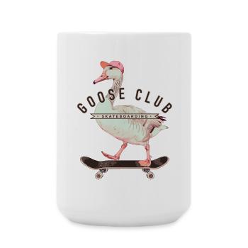 Goose Skateboarding Fun Design - Large Mug 440 ml - white - Front