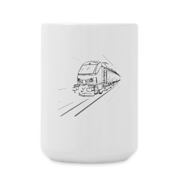 Zug Skizze - Große Tasse 440 ml - Weiß - Vorne
