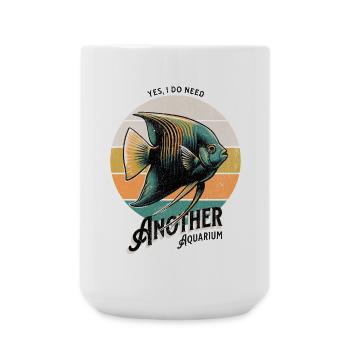 Aquarium Skalar Retro Design, Vintage Fisch Shirt - Große Tasse 440 ml - Weiß - Vorne