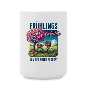 Frühling Gartenparty Outfit Natur Geschenk - Große Tasse 440 ml - Weiß - Vorne