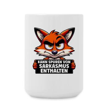 Kann Spuren von Sarkasmus enthalten – Spruch - Große Tasse 440 ml - Weiß - Vorne