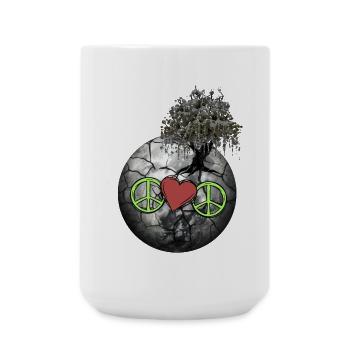 Planet Peace Heart Nature Conservation Earth Climate - Large Mug 440 ml - white - Front