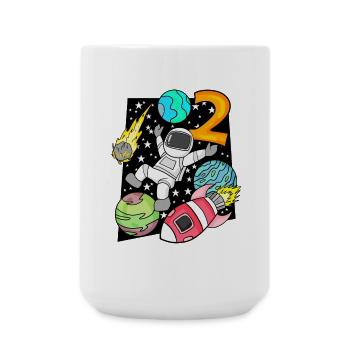 2 Anniversaire Garçon Astronaute - Grande tasse 440 ml - blanc - Devant