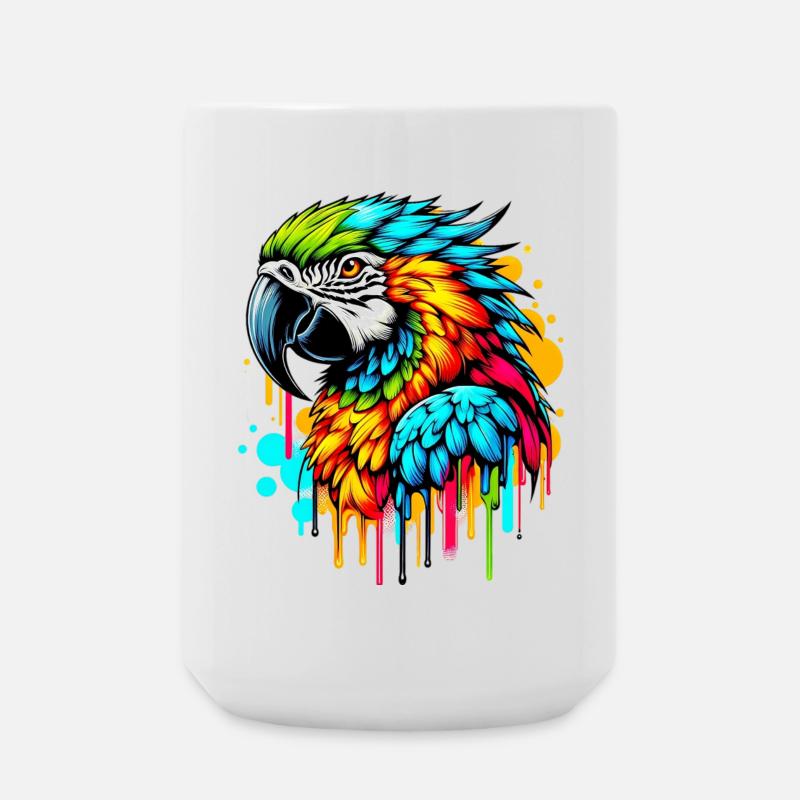 Papagei - Große Tasse 440 ml - Weiß