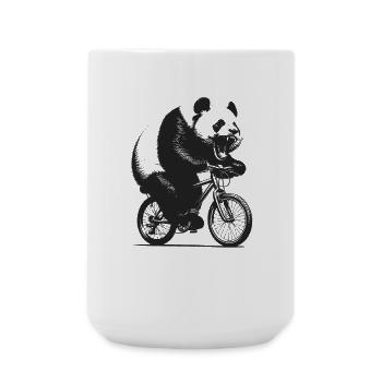 Radfahrender Panda - Große Tasse 440 ml - Weiß - Vorne