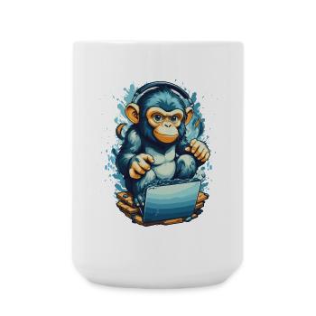 Clever Gaming Monkey - Large Mug 440 ml - white - Front