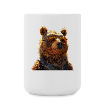 Brown Bear, Grizzly Bear, Bear Brothers, Dad, Wild Bears - Large Mug 440 ml - white - Front