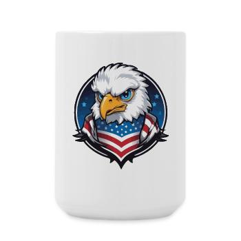 USA Aviator Eagle en cercle - Grande tasse 440 ml - blanc - Devant