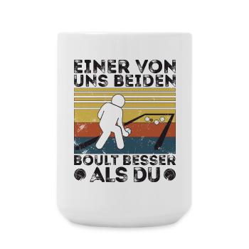 L’un de nous deux boult - bouler petanque - Grande tasse 440 ml - blanc - Devant
