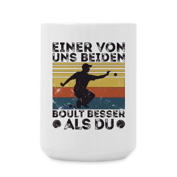 L’un de nous deux boult - bouler petanque - Grande tasse 440 ml - blanc - Devant