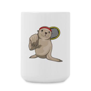 Seal Tennis Tennis Racket - Large Mug 440 ml - white - Front