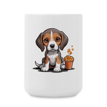 L’heure de la collation Beagle - Grande tasse 440 ml - blanc - Devant