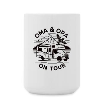 Oma und Opa on Tour Wohnmobil - Große Tasse 440 ml - Weiß - Vorne