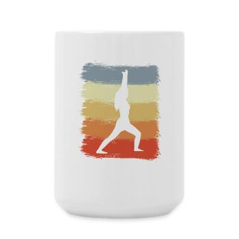 Yogini Vintage Look - Große Tasse 440 ml - Weiß - Vorne