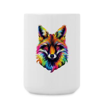 Fox Pop Art Colorful Fox Lover Red Fox Foxes - Large Mug 440 ml - white - Front