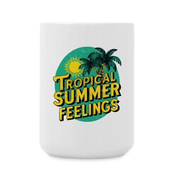 Summer Tropical Summer Feelings Sun Palm Trees Holidays - Large Mug 440 ml - white - Front