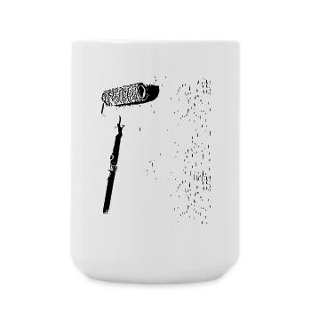 Malerrolle - Malerwalze - Große Tasse 440 ml - Weiß - Vorne