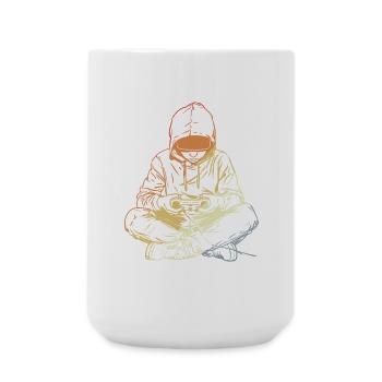 Gamer Drawing Retro Look - Large Mug 440 ml - white - Front