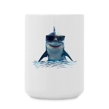 Shark Shark Tiger Shark Gray Shark Sharks Great White Shark - Large Mug 440 ml - white - Front